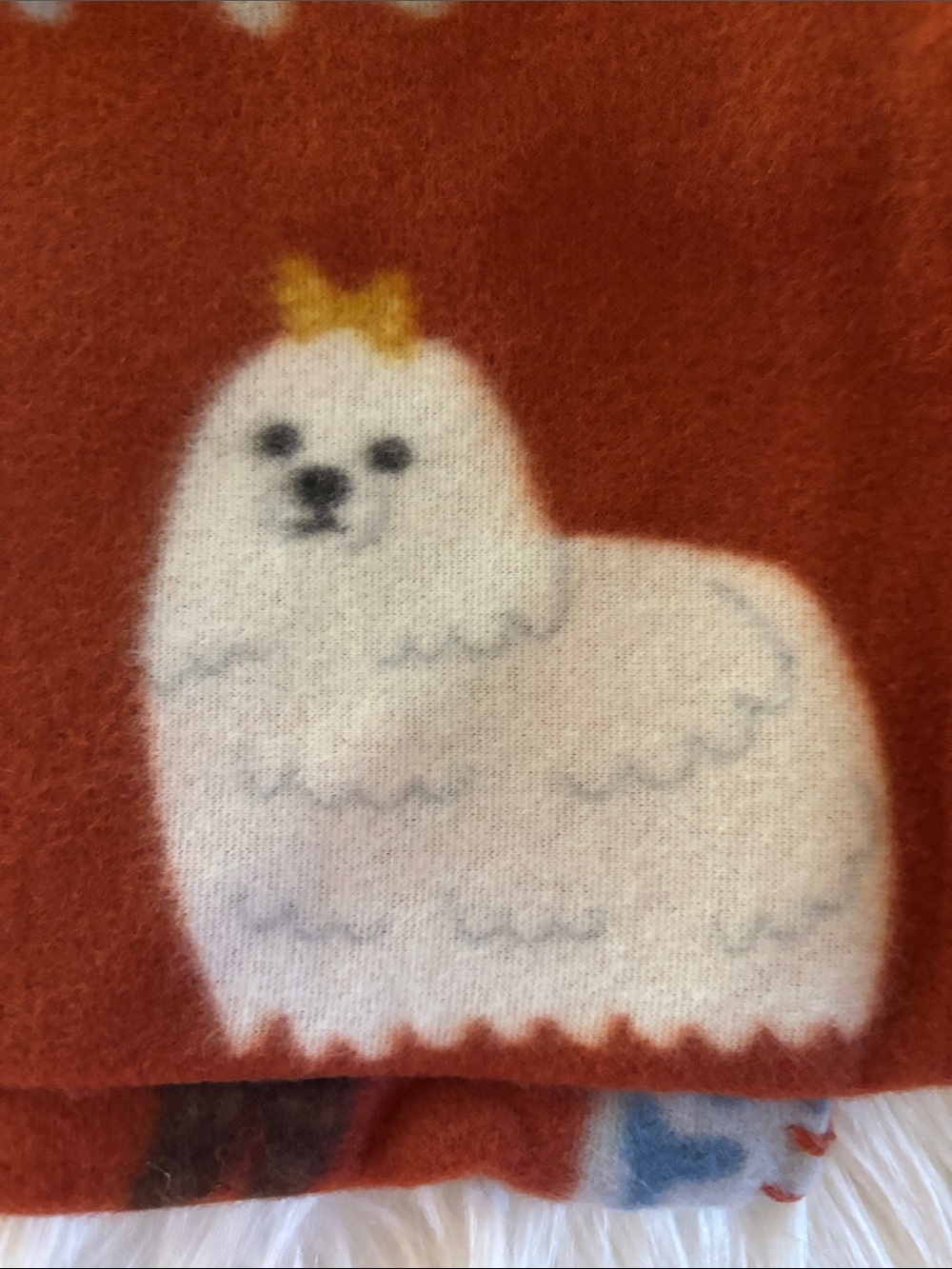 NWT Plush Rust Orange Dog Print Throw Blanket 50 X 60 - Picture 9 of 16